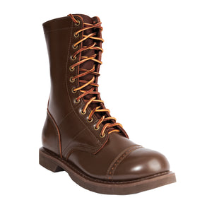 Brown Leather Paratrooper Jump Boot - 10 Inches