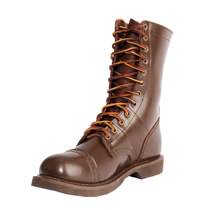 Brown Leather Paratrooper Jump Boot - 10 Inches