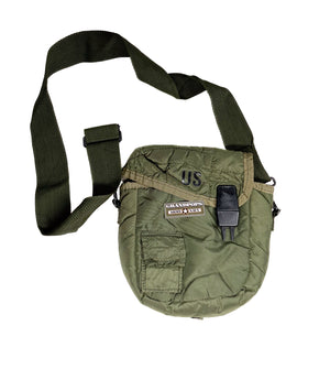 U.S. Military OD Green 2 QT Canteen Pouch W/ Strap USED