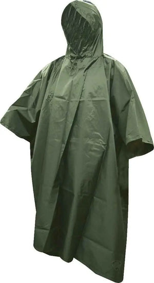 OD Green Wet Weather Rip-Stop Rain Poncho  W/ Storage Bag