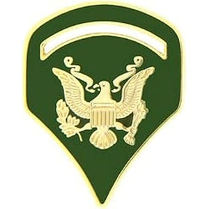 Army E-5 Specialist 2nd Class Vintage Gold/Green Rank Pin