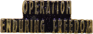 Operation Enduring Freedom Blk/Gold Script Pin