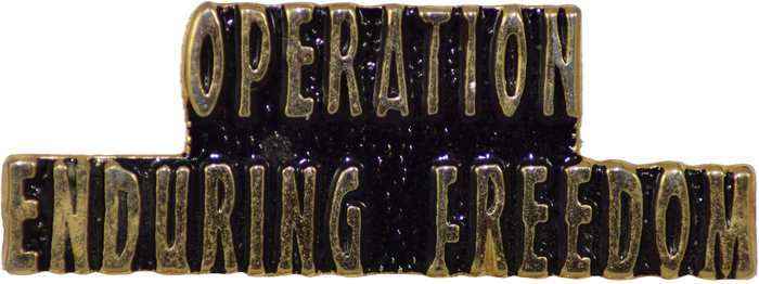 Operation Enduring Freedom Blk/Gold Script Pin