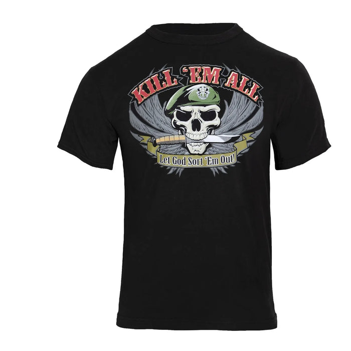 Black Retro 80s MAC-V-SOG Kill 'Em All T-Shirt