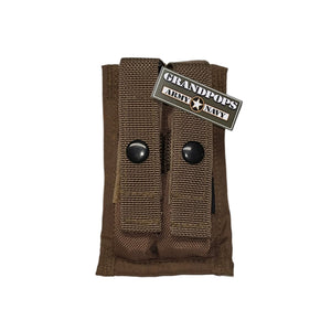 Coyote Brown Tactical MOLLE Double Pistol Mag Pouch