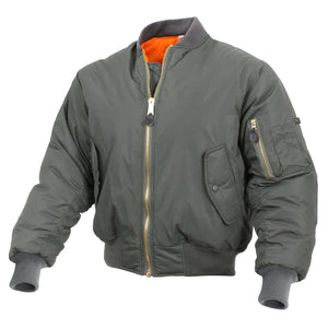Sage Green Enhanced Nylon Reversible MA-1 Flight Jacket