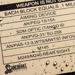 Military All-Weather 25m Multipurpose Zeroing Target - Universal MOA