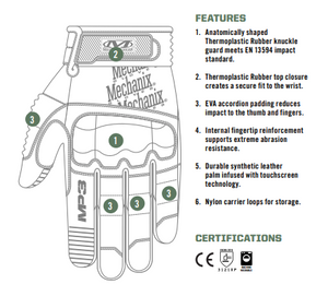 Mechanix Wear M-Pact® 3 Black Impact Resistant Tactical Glove