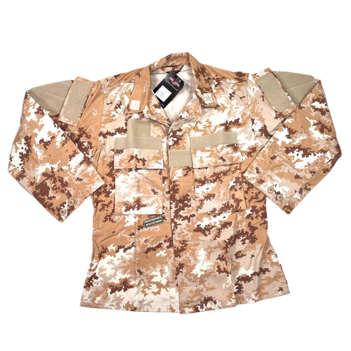 Tru-Spec Desert Vegetato Camo 50/50 Nyco Rip-Stop Italian Army Combat Uniform Jacket Medium-Short