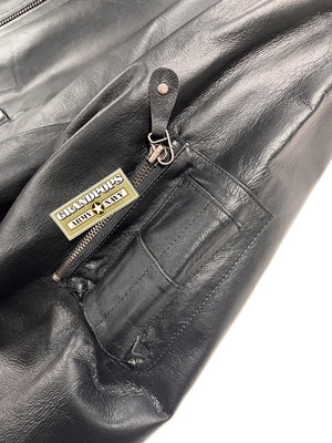 U.S. Army Black Leather MA-1 Style Flight Jacket