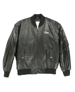 U.S. Army Black Leather MA-1 Style Flight Jacket
