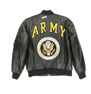 U.S. Army Black Leather MA-1 Style Flight Jacket