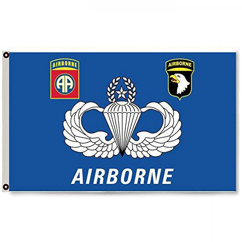 Airborne Jump Wings W/ 82nd & 101st Insignia Flag 3' x 5'