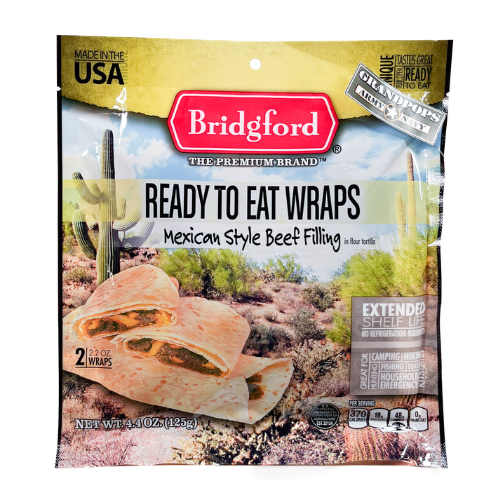 Bridgford Foods MRE Mexican Style Beef Taco FRESH Sandwich 2 Pack USA MADE