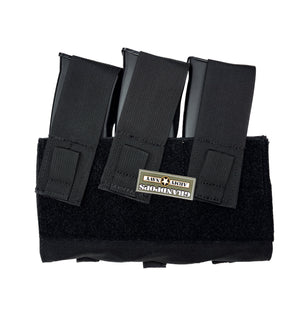 LBT Black M4/AK MOLLE Open Top Three Rifle Mag Pouch