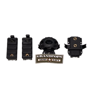 Black High Speed 4pc Bump Helmet Rail Accessory Set