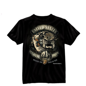 Black USMC Bulldog T-Shirt