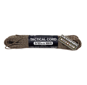 Coyote Brown 3/32" Tactical 275LB Paracord 100ft Made In USA