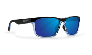 Epoch Delta Black to Crystal Blue Frame Polarized Flash Mirror SunGlasses