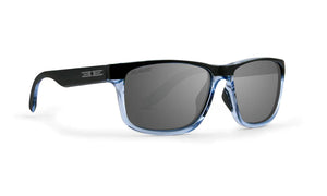Epoch Delta Black to Crystal Blue Frame Polarized Smoke Mirror SunGlasses