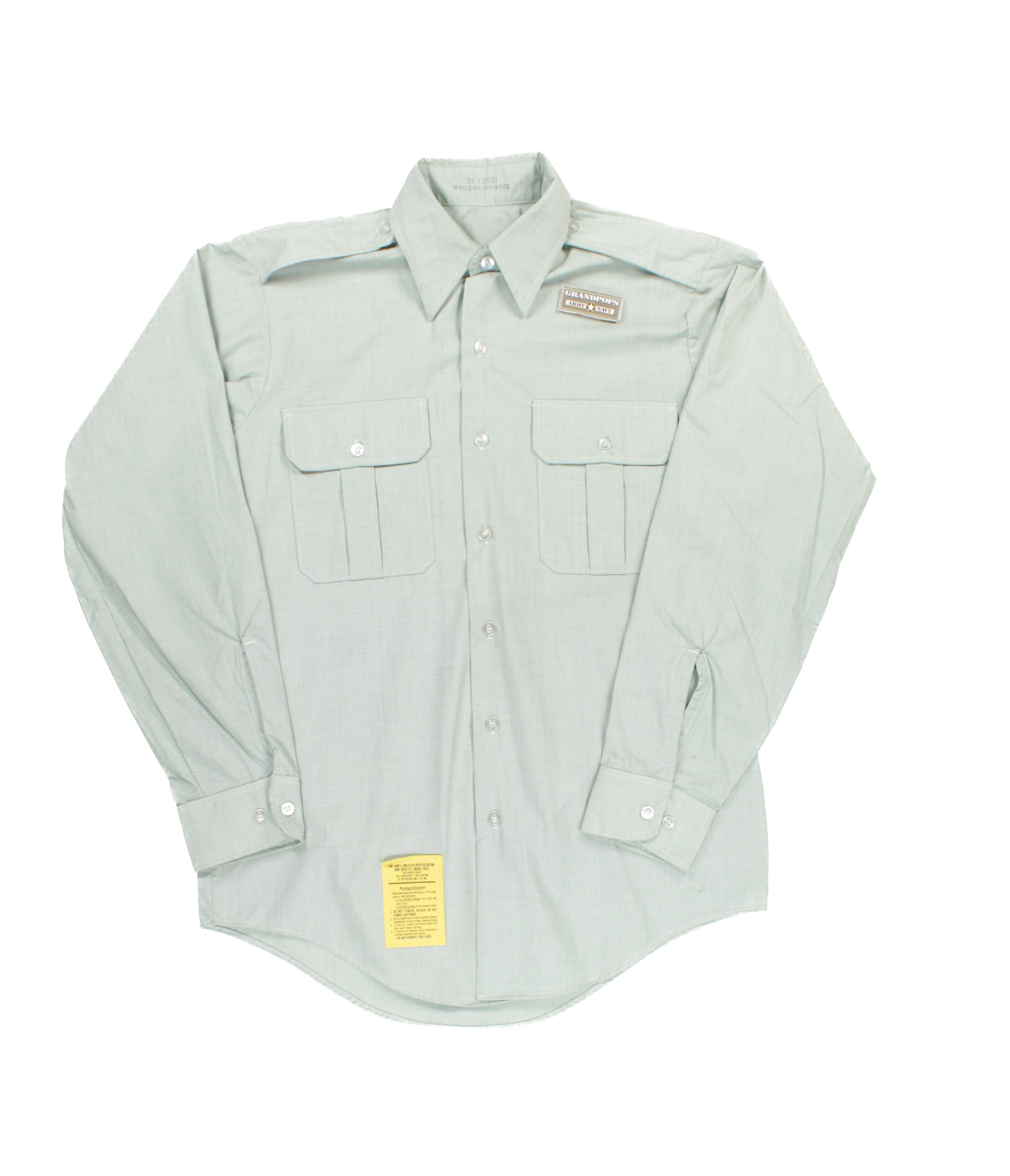 U.S. Army Man's Long Sleeve AG-415 Poly/Cotton Class A Dress Shirt used 14 1/2