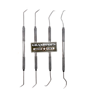 4PC Assorted Double Ended Stainless Steel Pick Set