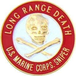 USMC Sniper Skull Cross Bones (Long Range Death) Pin