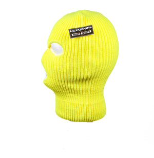 HI-VIS Lime Knitted 100% Acrylic 3-Hole Ski Mask Balaclava