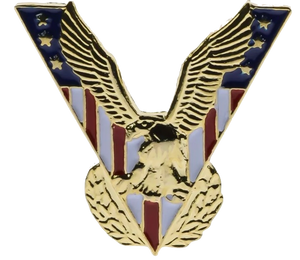 USA Flag Bald Eagle Veteran Victory Pin