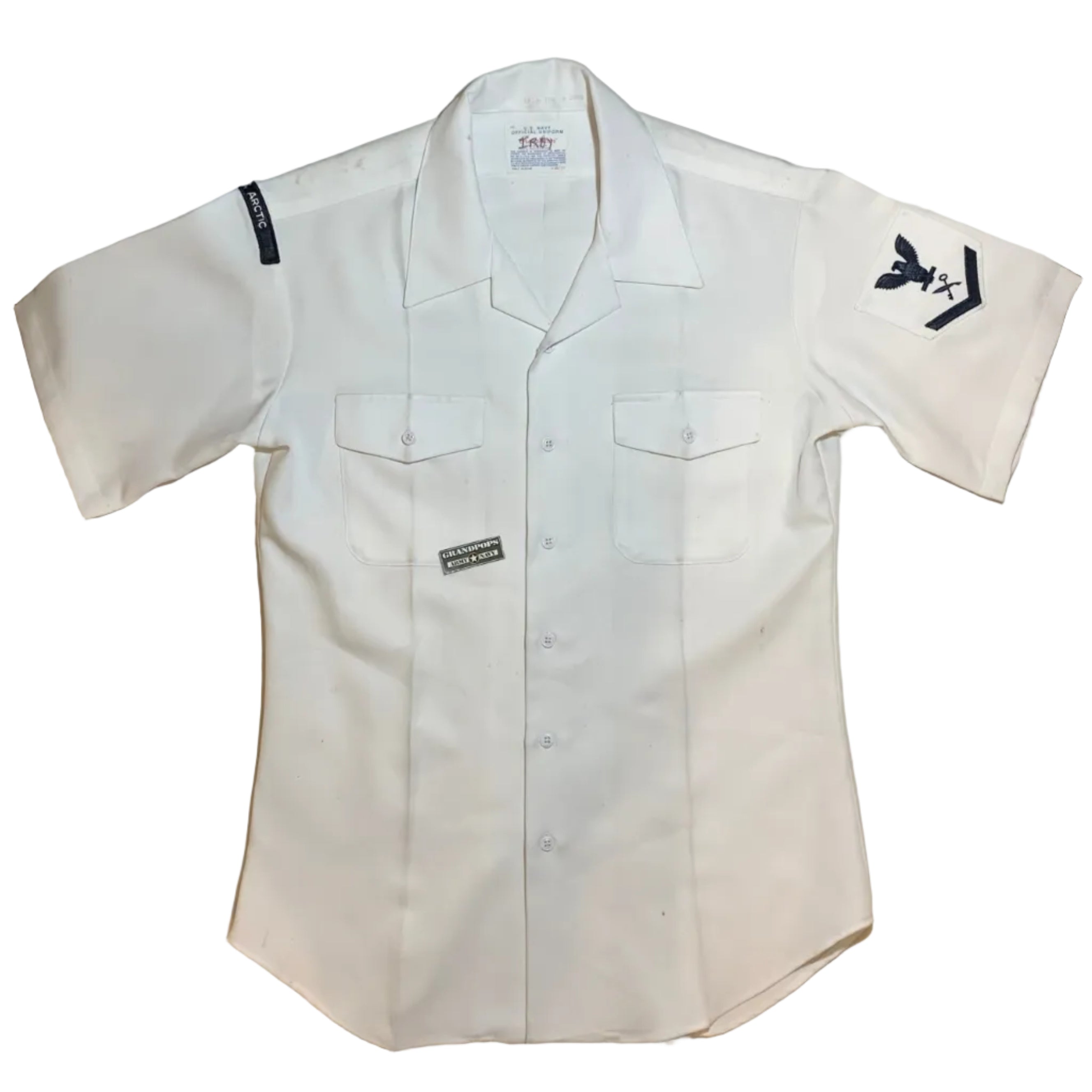 U.S. Navy White Polyester Short Sleeve Dress Shirt – GRANDPOPSARMYNAVY