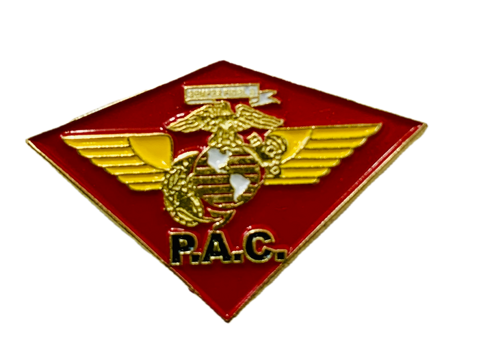 USMC P.A.C. MC Wing Gold/White Pin