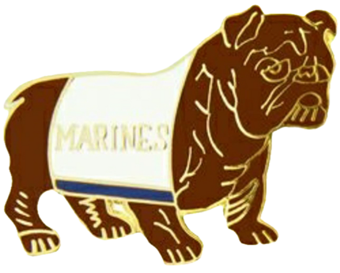 USMC Bulldog Red/Gold Pin