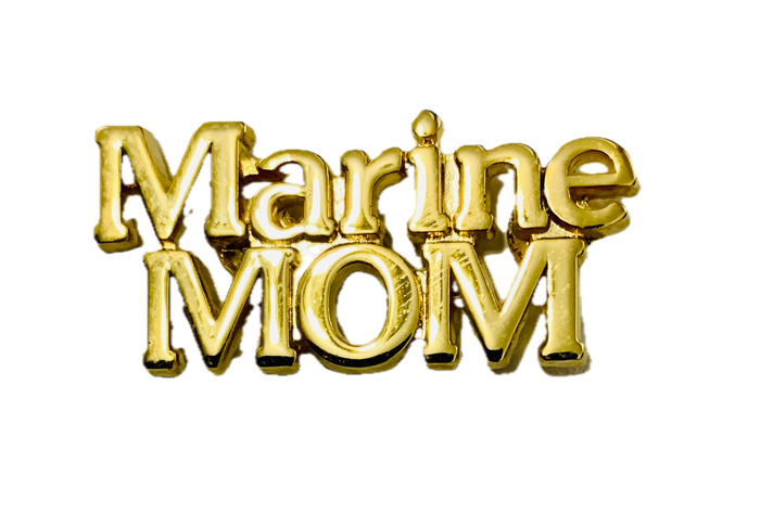 USMC Marine MOM Script Gold Pin