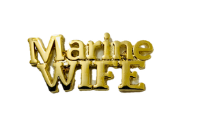 USMC Marine Wife Script Gold Pin