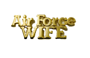 USAF Air Force Wife Script Gold Pin