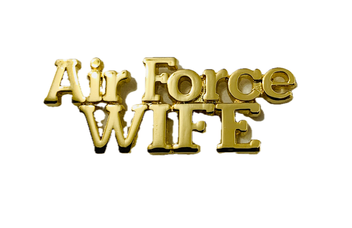 USAF Air Force Wife Script Gold Pin