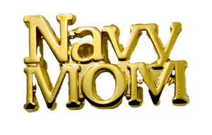 USN Navy MOM Script Gold Pin