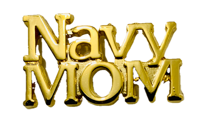 USN Navy MOM Script Gold Pin