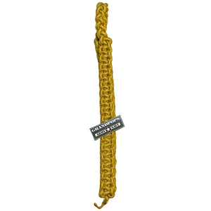 U.S. Army Gold Nylon Braided Cavalry Shoulder Cord with a Grandpops Army Navy logo.