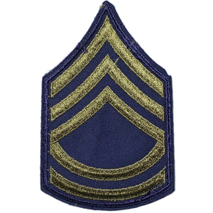 U.S. Army WW2 Men's Technical Sergeant (Grade 3/E-7) Navy Blue & OD-3 Rank Patch