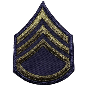 U.S. Army WW2 Men's Staff Sergeant (Grade 3/E-6) Navy Blue & OD-3 Rank Patch