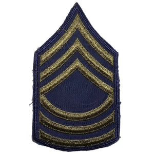 U.S. Army WW2 Men's Master Sergeant (Grade 1/E-8) Navy Blue & OD-3 Rank Patch