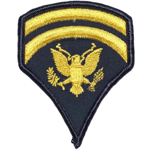 U.S. Army Cold War Era Specialist 6 (E-6) Black & Gold Rank Patch