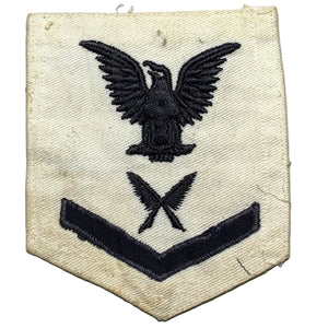 U.S. Navy WW2 Men's Yeoman Petty Officer 3rd Class Service Dress White Uniform Rank Patch
