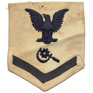 U.S. Navy WW2 Men's Machinery Repairman Petty Officer 3rd Class Service Dress White Uniform Rank Patch