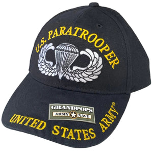 U.S. Paratrooper United States Army Black Low Profile Baseball Cap