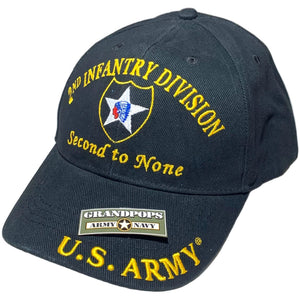 2nd Infantry Division "Second to None" U.S. Army Black Low Profile Baseball Cap