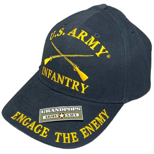 U.S. Army Infantry "Engage the Enemey" Black Low Profile Baseball Cap