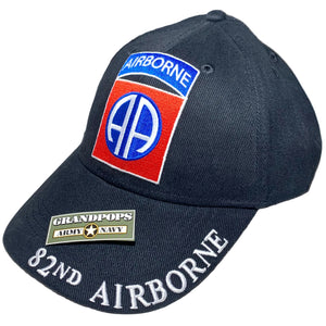 U.S. Army 82nd Airborne Black Low Profile Baseball Cap