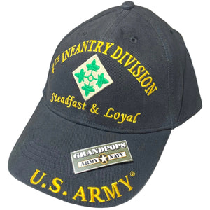 U.S. Army 4th Infantry Division "Steadfast & Loyal" Black Low Profile Baseball Cap